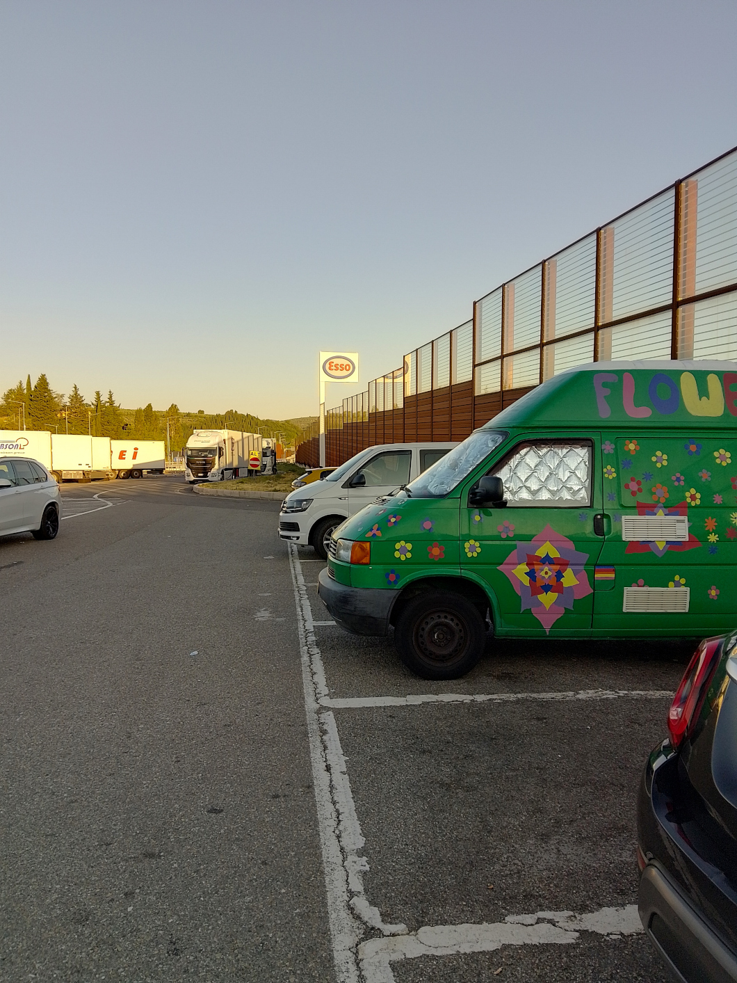 Parkeerplaats pauze.